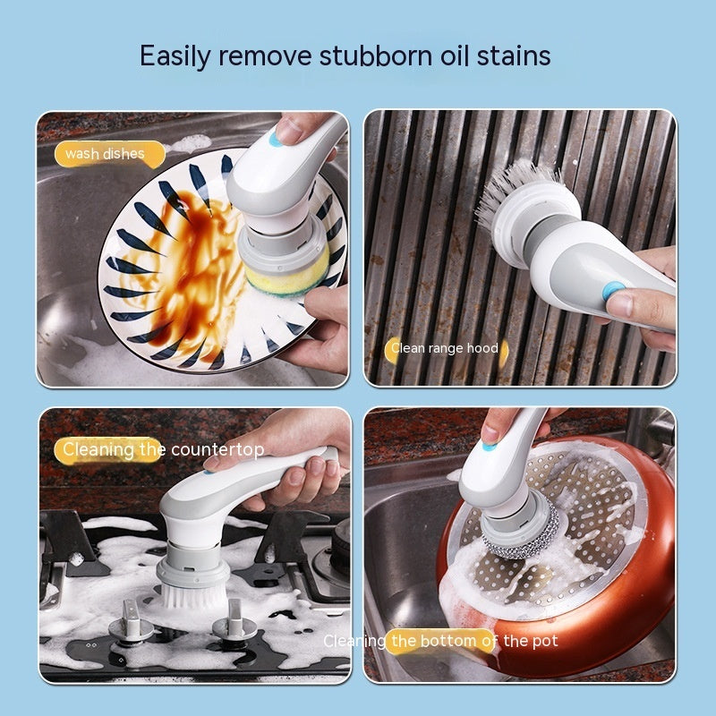 Electric cleaning brush with various attachments