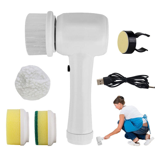 Electric cleaning brush with various attachments