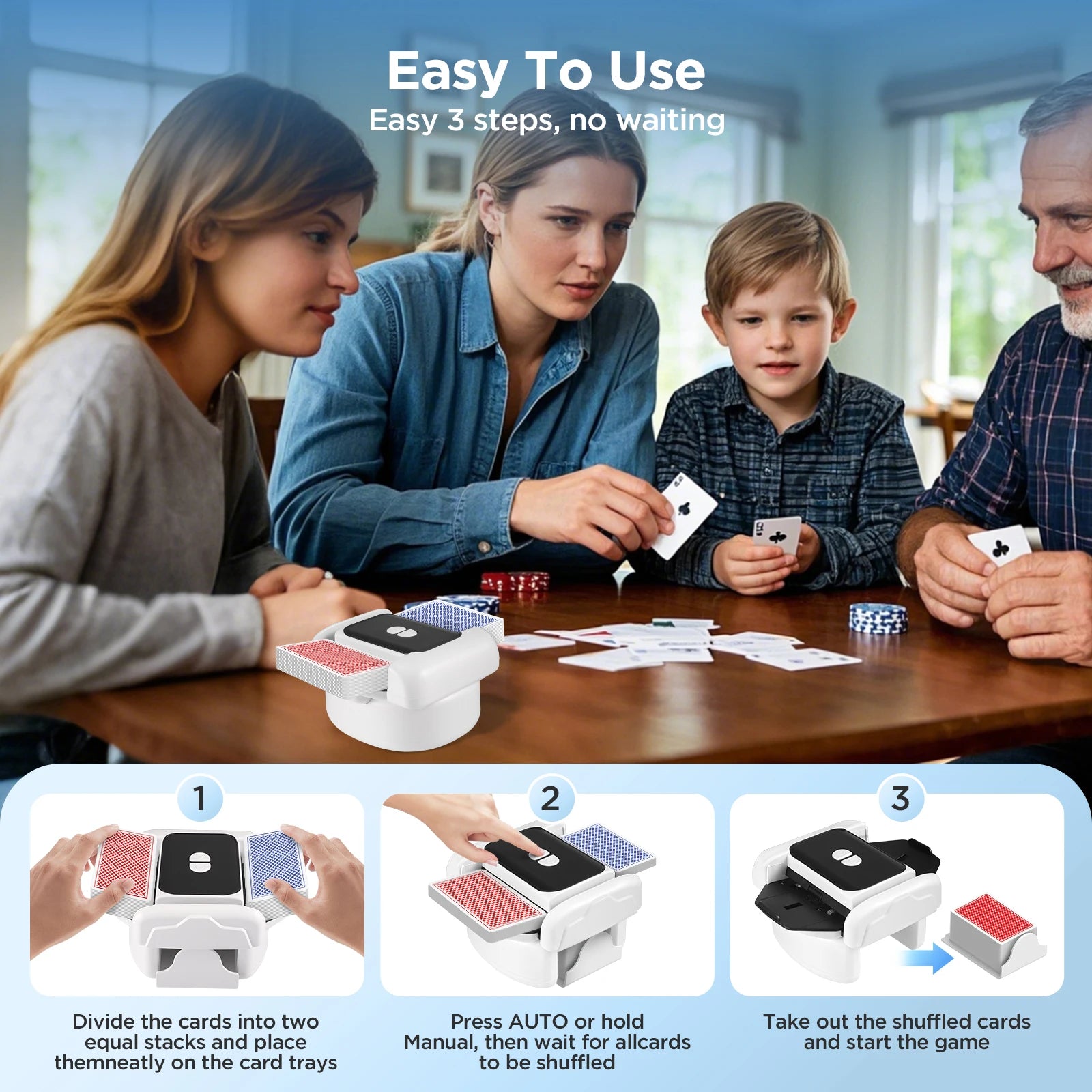 Rechargeable Automatic Card Shuffler