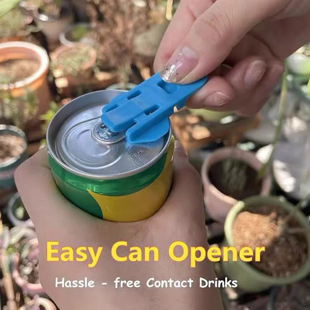 Multi Colored Beverage Can Opener and Protective Lid